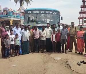 ಶಿರಾ: ಸ್ವಾತಂತ್ರ್ಯ ಬಳಿಕ ಮೊದಲ ಬಾರಿಗೆ ಗ್ರಾಮಕ್ಕೆ ಸರ್ಕಾರಿ ಬಸ್‌ ಎಂಟ್ರಿ 