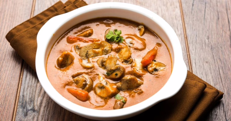 Homemade-Indian-Mushroom-Masala-with-Carrots-in-a-Bowl