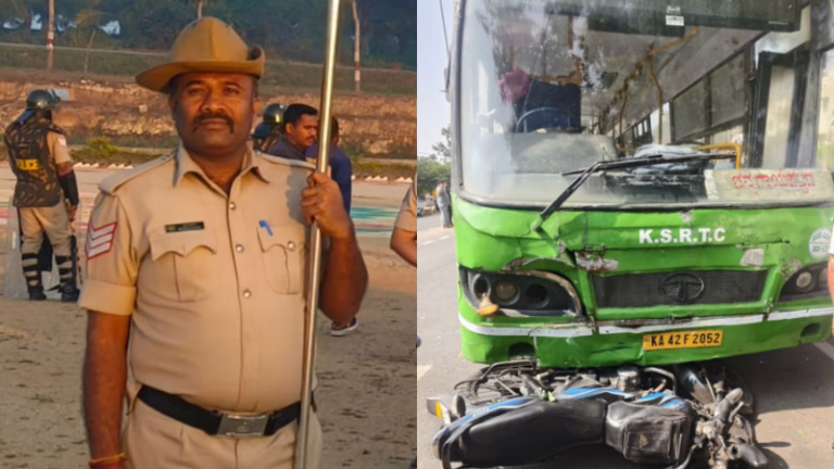 bus-collides-with-bike-in-channarayapatna-head-constable-dies