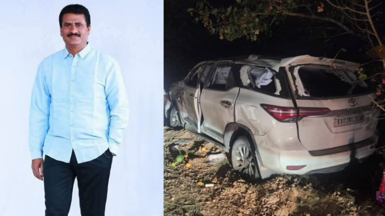 Mandya-EX-MLA-Suresh-Gowda-Car-Accident
