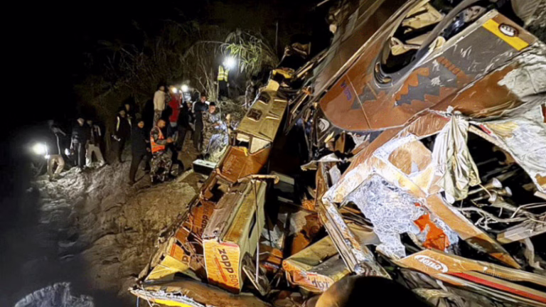 Nepal-Bus-Overturned-To-Trishuli-River