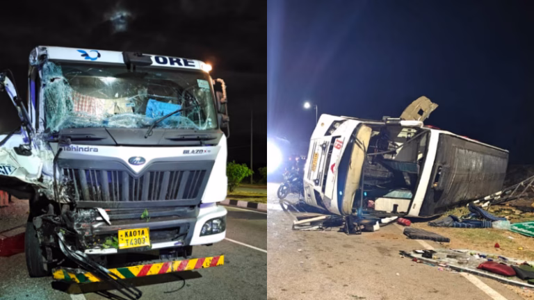 Chitradurga-Lorry-Private-Bus-Accident-