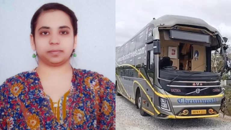 Chikkaballapura-Container-Volvo-Bus-Accident-Techie-Death