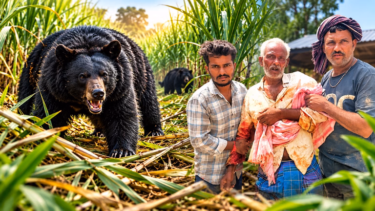 Black Bear Encounter in the Sugarcane Fields