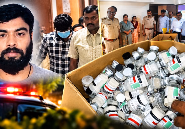 Drug Raid_ Suspect, Officials, and Vials