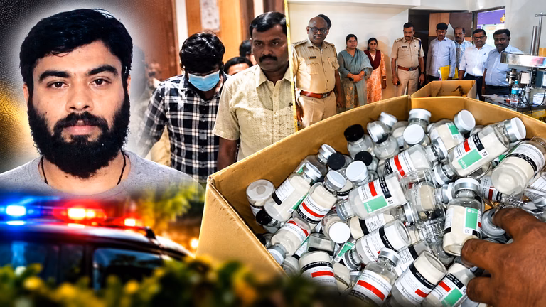 Drug Raid_ Suspect, Officials, and Vials