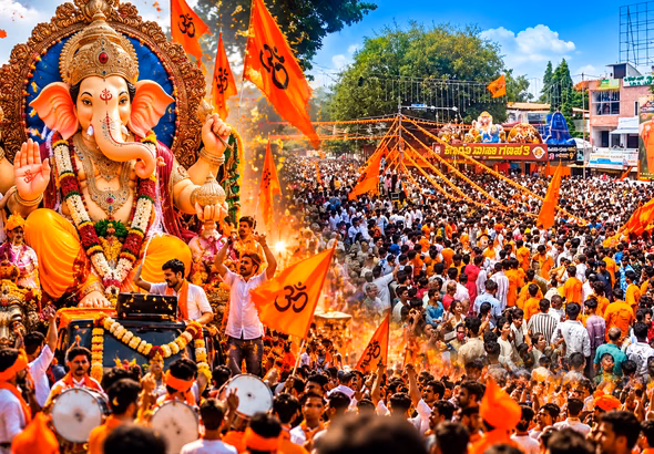 Vibrant Ganesh Festival Procession