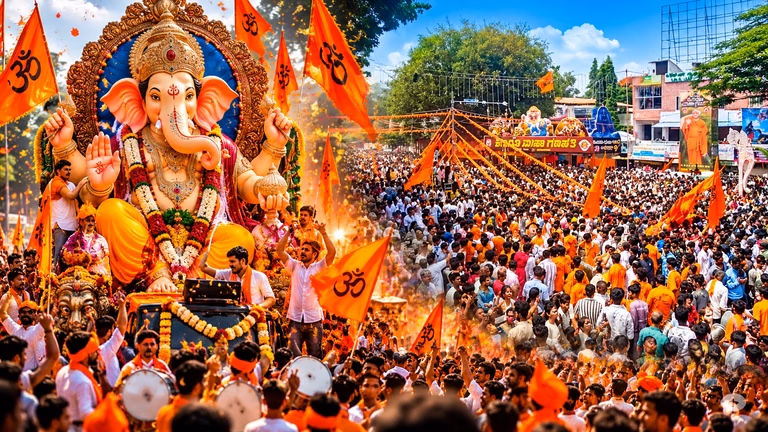Vibrant Ganesh Festival Procession