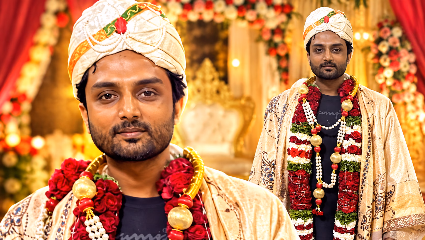 Vibrant Indian Groom Wedding Portrait Collage